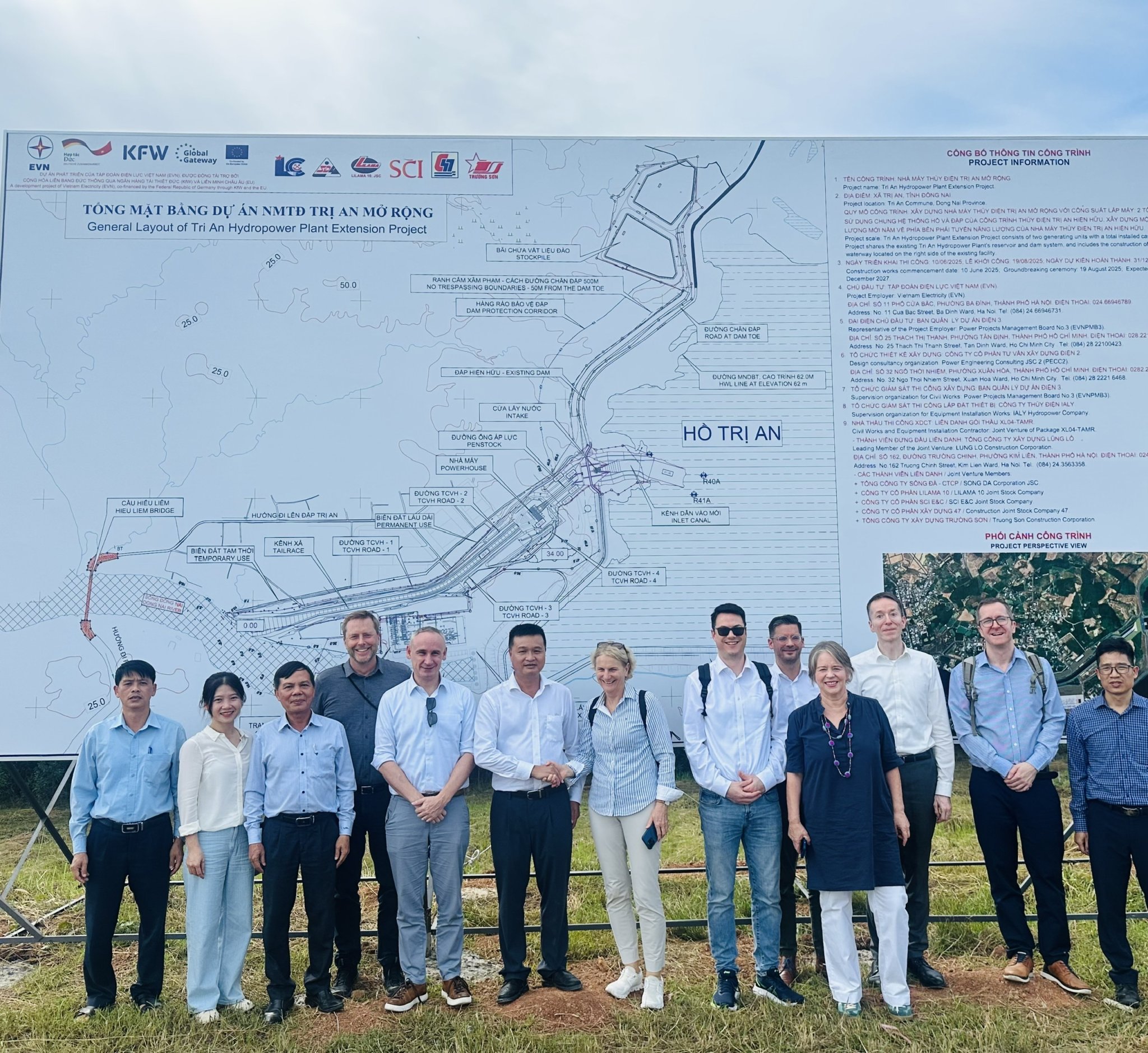 ĐOÀN CÔNG TÁC BMZ (ĐỨC) THĂM VÀ LÀM VIỆC TẠI CÔNG TRƯỜNG DỰ ÁN NHÀ MÁY THỦY ĐIỆN TRỊ AN MỞ RỘNG